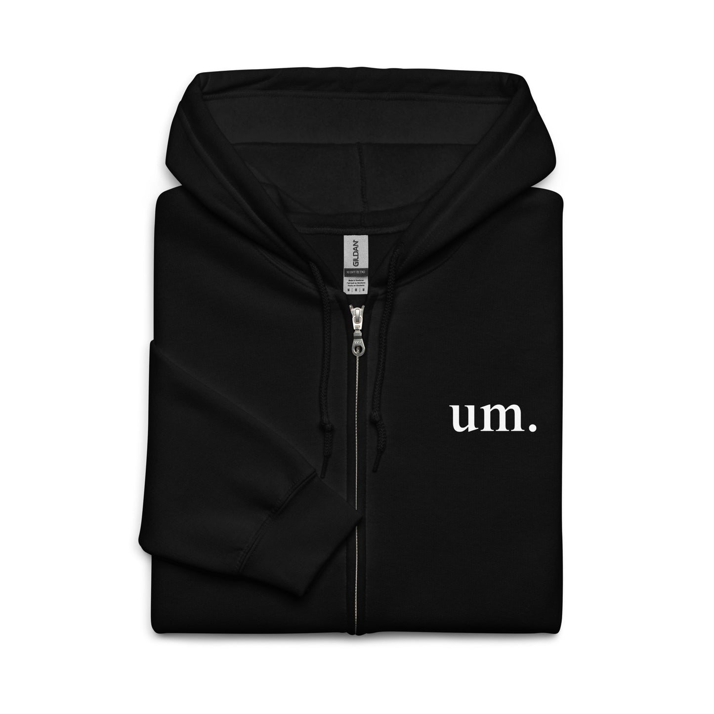 um. zip hoodie (w/sleeve branding)