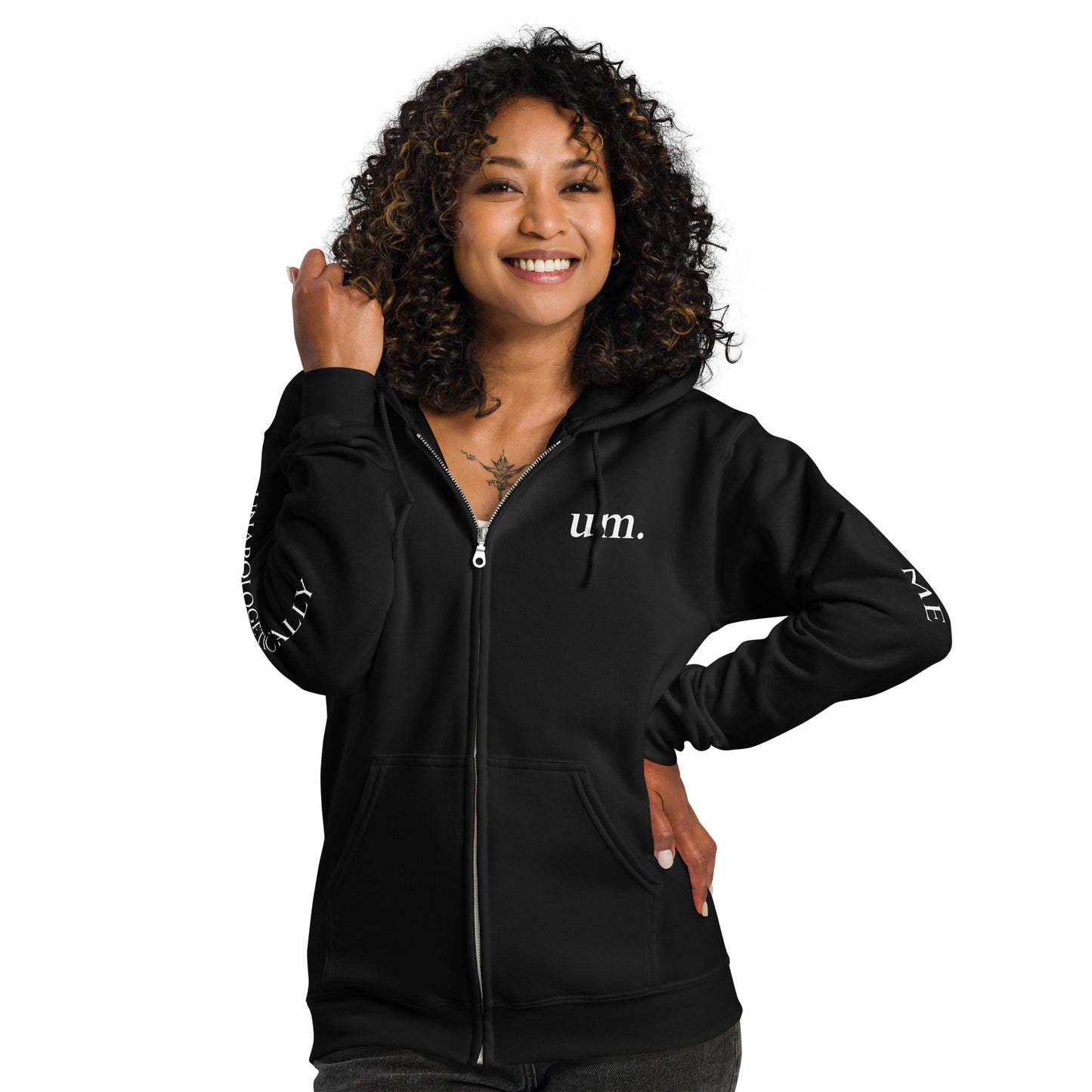 um. zip hoodie (w/sleeve branding)